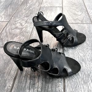 Rampage- Black Leather Stiletto- Women’s Size 9.5